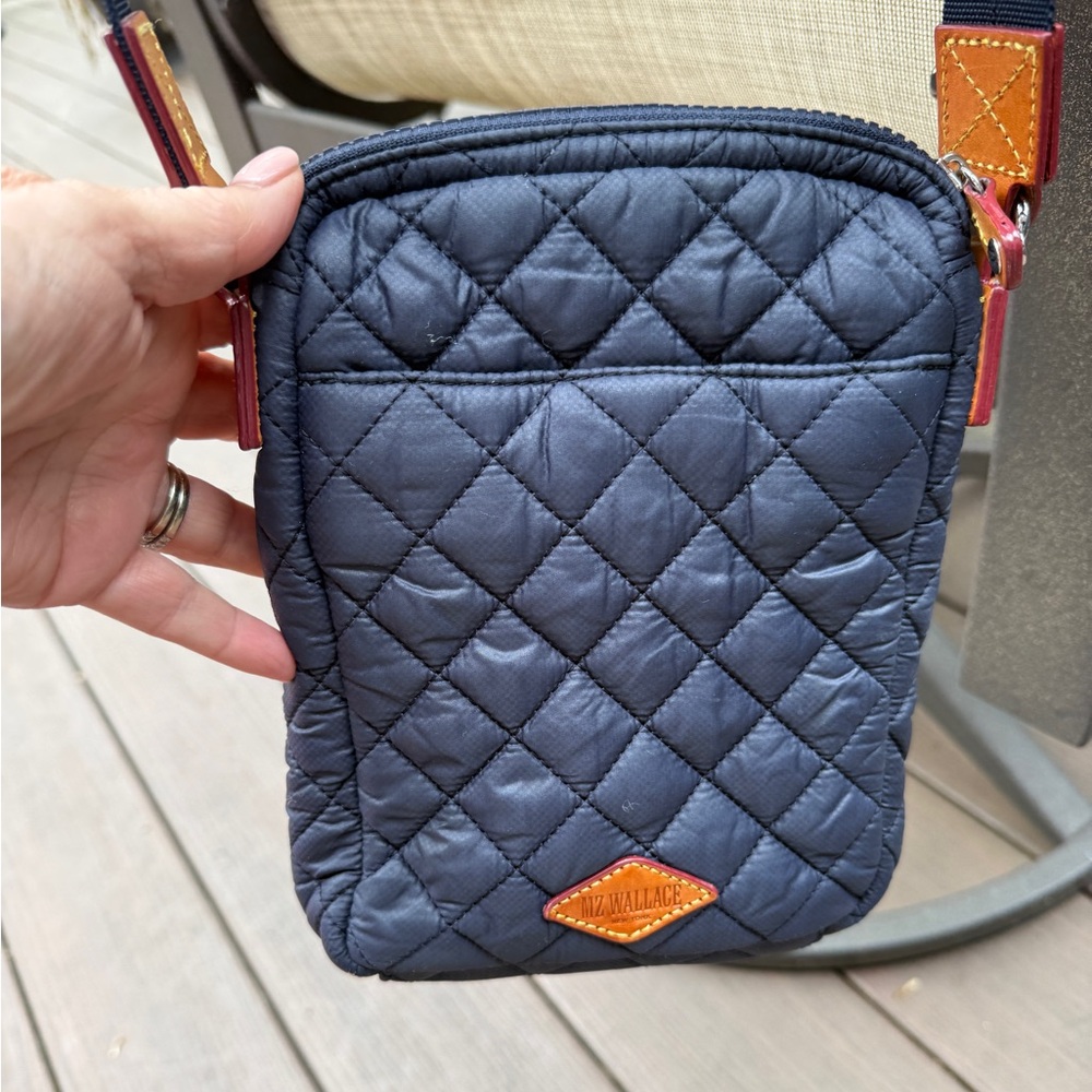 MZ WALLACE Metro Quilted Crossbody Navy